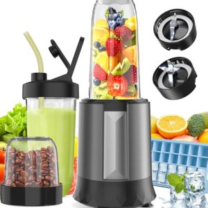 TOAKELI Smoothie Blender, 1300 W Upgraded Compact Personal Blender for Shakes and Smoothies, Juice, Frozen Drinks, Sauces & More, Smoothies Maker with 2 * 32 Oz To-Go Cups, 2*Spout-Lids