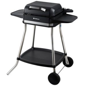 Indoor/Outdoor Electric Grill, 1500 Watts Fasting Heating, Removable Stand with Wheels, 3 Level Settings, Black