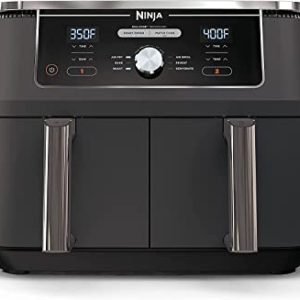 Ninja DZ401 Foodi 6-in-1 10-qt. 2-Basket Air Fryer with DualZone Technology, Grey (Renewed) AD350CO