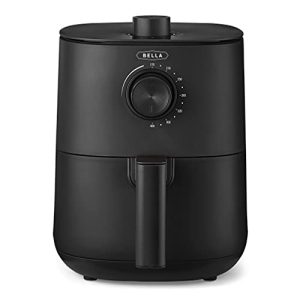 BELLA 3 Qt Manual Air Fryer Oven and 5-in-1 Multicooker with Removable Nonstick and Dishwasher Safe Crisping Tray and Basket, 1400 Watt Heating System, Matte Black