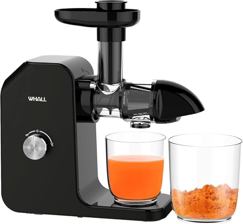 whall Slow Juicer, Masticating Juicer, Celery Juicer Machines, Cold Press Juicer Machines Vegetable and Fruit, Juicers with Quiet Motor & Reverse Function, Easy to Clean with Brush，Sepia