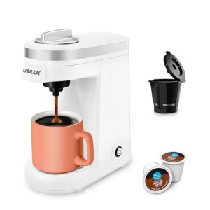 CHULUX 2 in 1 Mini Trip Coffee Maker for K Capsule & Ground Coffee, Single Serve Coffee Maker for One Cup Americano, Lightweight Pod Coffee Machine