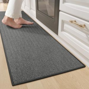 Color&Geometry Kitchen Rugs Kitchen Mats for Floor, 17″X59″ Dark Gray Kitchen Rugs Non Slip Washable with Rubber Backing, Quick Dry, Low Pile, Easy Clean Kitchen Runner Rug Kitchen Sink Mat