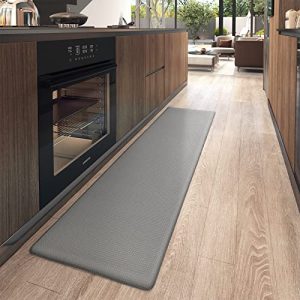 COLG Kitchen Runner Rug, Cushioned Anti Fatigue, Non Slip Padded Kitchen Mats for Floor, 17″x79″ Long Foam Kitchen Standing Mat, Waterproof Stain Resistant, Comfort for Kitchen, Sink, Laundry, Grey