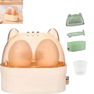 Soft Boiled Eggs And Onsen Tamago, Dorm Use Egg Poacher For 2 Eggs, Smart Mini Egg Cooker, Rapid Egg Cooker For Hard Boiled (A)