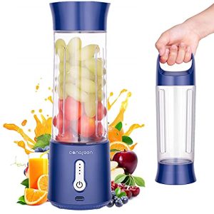 AIKIDS Portable Blender – 17Oz Personal Blender for Smoothies and Shakes | 4000mAh Rechargeable USB Mini Blender with 6 Blades | Handheld Blender for Sports Travel Gym