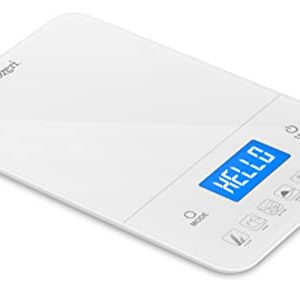 Ozeri Touch III 22 lbs (10 kg) Baker’s Kitchen Scale with Calorie Counter, in Tempered Glass