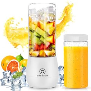 Portable Blender,USB Rechargeable Smoothie Blender,Personal Blender for Shakes and Smoothies with 6 Sharp Blades,16OZ Travel Cup and Lid,One Touch Auto-cleaning Waterproof Blender for Kitchen, Office