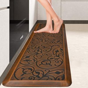 Amcomfy Thick Kitchen Mat,7/8 inch Anti Fatigue Non Slip Comfort Floor Mats Ergonomic Design Standing Desk mat for House Sink Garage Office Laundry (Brown, 17.3″ x60″-0.87″)