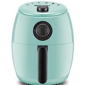 Elite Gourmet EAF0201BLX Personal Compact Space Saving Electric Hot Air Fryer Oil-Less Healthy Cooker, Timer & Temperature Controls, 1000W, 2.1 Quart, Mint