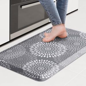 LuxStep Kitchen Mat Waterproof Kitchen Rugs for Floor Cushioned Anti-Fatigue Mat Non-Slip Standing Desk Mat Comfort Floor Mats for House Sink Office 17.3″ x 28″ Grey