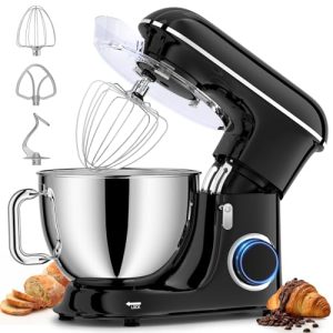 Stand Mixer, 8.5Qt Mixers Kitchen Electric Stand Mixer 660W 6+P Speed Tilt-Head Cake Mixer for Baking with Dough Hooks, Whisk, Beater and Splash Guard Attachments for Baking Bread, Cookie, Kneading