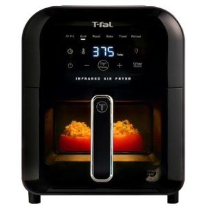 T-fal Infrared Air fryer, Premium Infra-heat Technology, 7 in 1, Extra Crispy, Fast Heat-up, 6.3 Quart, 1550W, Digital Touch screen, Black