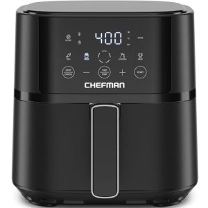 Chefman Air Fryer – 4 QT Compact Airfryer for Quick & Easy Meals in Minutes, Features Hi-Fry Technology for Extra Crisp, Touchscreen Controls with 4 Presets, Nonstick & Dishwasher Safe Basket – Black