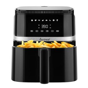 Larinest 5.3Qt Air Fryer, Compact Airfryer with Large Capacity for Quick and Easy Meals, 8 Cooking Functions on Digital Touch Screen, Air Circulation Tech, Dishwasher-Safe & Nonstick, AF501, Black