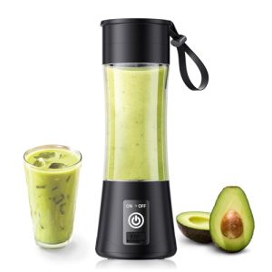 Portable Blender Personal Size Blender – Blender for Smoothies and Shakes, Mini Blender with Six Blades in 3D, Small Blender 380Ml Travel Cup, Freshly Squeezed for Picnic/Sprots/Office