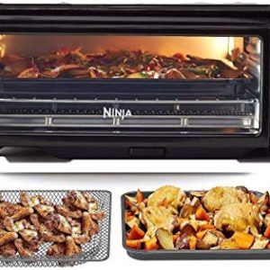 Ninja SP101 Foodi 8-in-1 Air Fry Large Toaster Oven Flip-Away for Storage Dehydrate Keep Warm 1800w XL Capacity Piano shiny BLACK (Renewed)