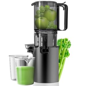 Cold Press Juicer Machines, 5.3″ Extra Large Feed Chute, 350W Professional Slow Masticating Juicer Fit Whole Fruits & Vegetables, Easy to Clean