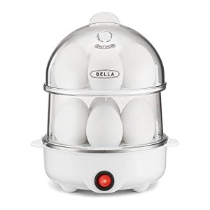 bella Rapid Electric Egg Cooker and Poacher with Auto Shut Off for Omelet, Soft, Medium and Hard Boiled Eggs, 14 Egg Capacity Tray, Double Stack, White