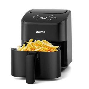 DEIME Air Fryer 3 Qt, Small Airfryer Digital Space Saving Compact, Bake, Reheat, Roasts for Quick Easy Meals, Mini Compact & Quiet, Nonstick & Dishwasher Safe Basket(Black)