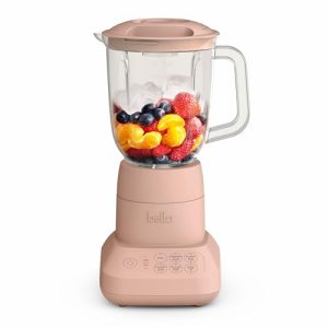 bella 10 Speed Countertop Blender, Juicer & Smoothie Maker, Fits-anywhere™ Kitchenware, Slim Flip & Store Design, Dishwasher Safe 48oz Capacity Pitcher & Lid, Stainless Steel Blade, 450 Watt, Blossom