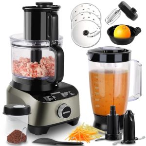 14 Cup Blender and Food Processor Combo for kitchen, large food processor for Chopping,Blending, Mixing,Mincing, Slicing, Shredding,Mincing, Purees & Dough Easy to Operate and Clean for Home Use,700W