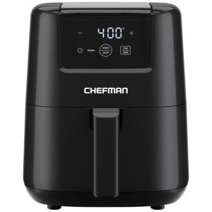 CHEFMAN 2 Qt Mini Air Fryer – Digital Space-Saving Compact Air Fryer with Nonstick and Dishwasher Safe Basket, Quick & Easy Meals in Minutes, Features Digital Timer and Shake Reminder – Black