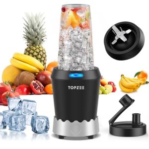 TOPZEE 1000W Blender, Bullet Blender for Smoothies, Dishwasher Safe with 24oz Easy Go Cups, Max 1200W