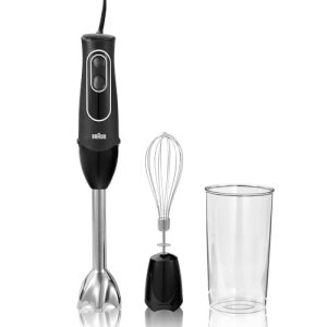 Braun MQ505 Portable Immersion Hand Blender,Powerful 350W Stick Blender,Dual Speed,Whisk,Beaker,Soup,Baby Food,Mixer,Hummus,Egg Beater,Smoothies