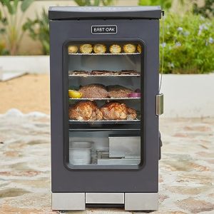 EAST OAK 30″ Electric Smoker, Outdoor Smoker with Glass Door and Meat Thermometer, 725 Sq Inches of Cooking with Remote, 4 Detachable Racks Smoker Grill for Party, Home BBQ, Night Blue