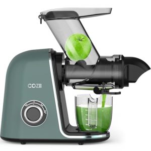 COZII Cold Press Juicer,Non-Clog Slow Masticating Juicer Soft/hard Mode & Quiet Motor,3.6 Inch Large Feed Chute For Vegetable and Fruit,Easy to Clean Juicer Machines,Dishwasher Safe,High Juice Yield