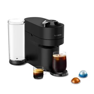 Nespresso Limited-Edition Vertuo Pop+ Coffee and Espresso Maker by De’Longhi, Black Matte with Dark Chrome