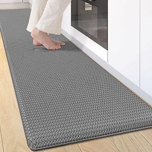 Oakeep Kitchen Mat Anti Fatigue Cushioned Mats for Floor Runner Rug Padded Kitchen Mats for Standing, 17″x95″, Grey