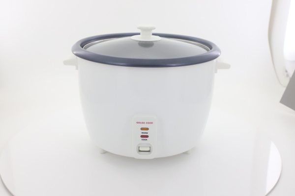 GOLDA Persian Rice Cooker with Glass Lid, 8-Cup, White