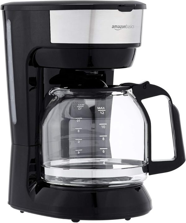 Coffee Makers, 12-Cup Coffee Machines with Reusable Filter, Coffee Pots, Black &