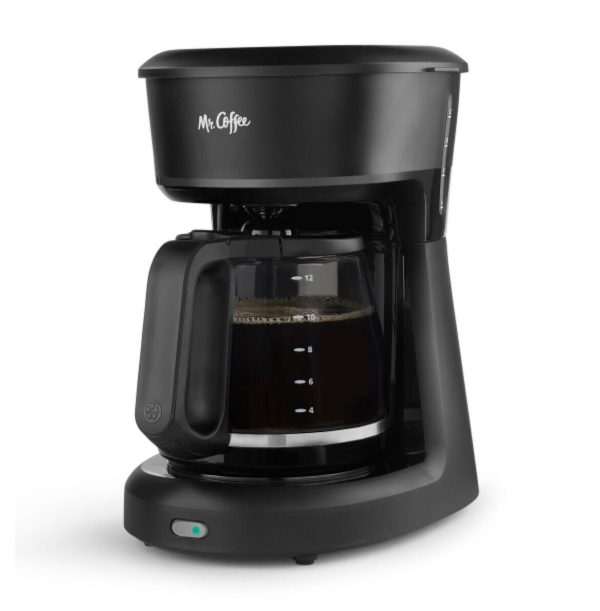 Mr. Coffee 12-Cup Switch Coffee Maker Black with Power Indicator LED Light