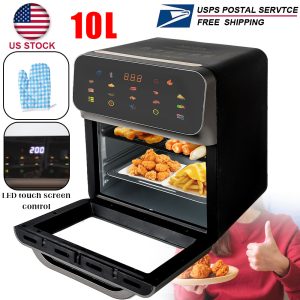 10.6QT Digital Air Fryer Oven 10-in-1 Stainless Steel Air Fryer with Touchscreen