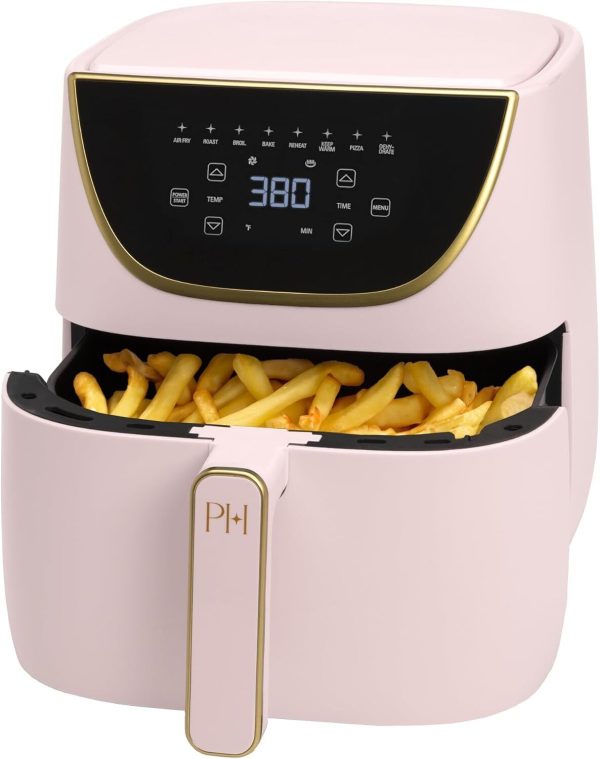 Paris Hilton Air Fryer Large 6-Quart Capacity Touchscreen Display 8-in-1 Air Fry