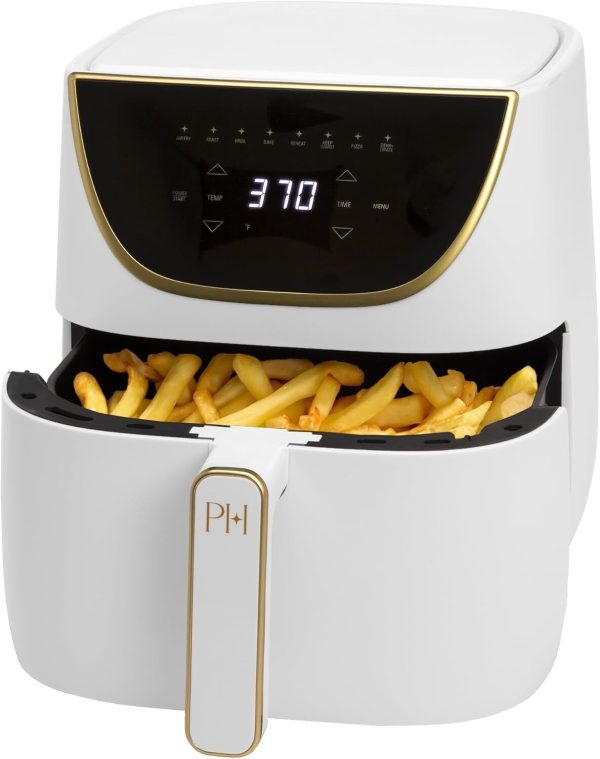 Paris Hilton Air Fryer, Large 6-Quart Capacity, Touchscreen Display, 8-in-1White