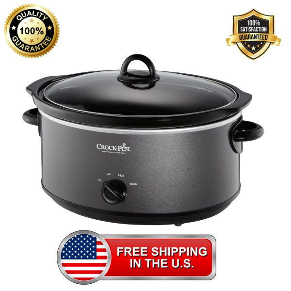 Crock-pot 7 qt Manual Slow Cooker. Design to Shine Charcoal Gray . 1500W