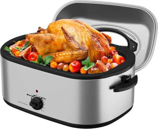 Roaster Oven 28 Quart, Electric Roaster Oven with Visible & Self-Basting Lid, Tu