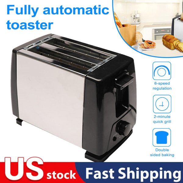 2 Slice Toaster with 6 Speed Wide Slots Bagel Function, Toast Boost Stainless US