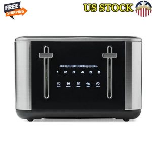 4-Slice Touchscreen Toaster Stainless Steel & Black Programmable Easy to Clean