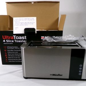 4 SLICE TOASTER BY MUELLER TOAST STAINLESS STEEL HEAVY DUTY CLEAN AND SLEEK NICE