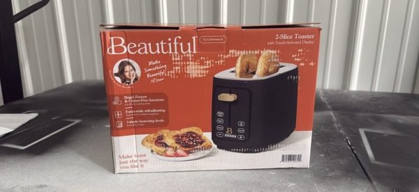 Beautiful 2 Slice Toaster with Touch-Activated Display, Black Sesame