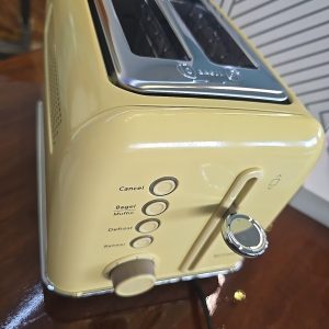 Buydeem Toaster 2-Slice 900W Yellow Extra Wide Slot 7-Shade Settings Crumb Tray