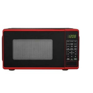 Mainstays 0.7 Cu ft Countertop Microwave Oven, 700 Watts, Red