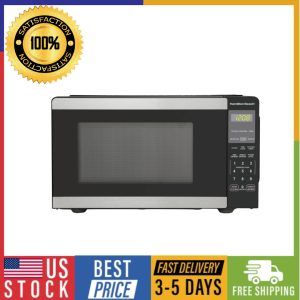 Hamilton Beach 0.9 Cu ft Countertop Microwave Oven, 900 Watts, Stainless Steel