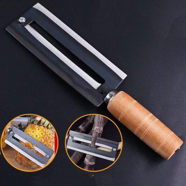 ​​​​1PC Sugarcane Pineapple Peeler Wooden Handle Sugarcane Peeler Knife