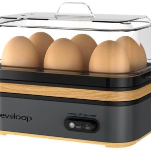 Rapid Egg Cooker Electric 6 Eggs Capacity, Soft, Medium, Hard Boiled, Black